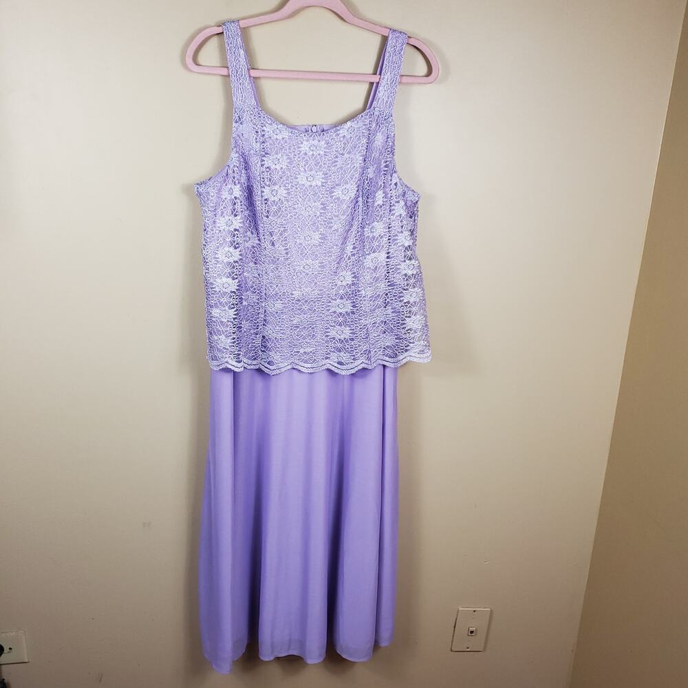 Roaman's Lavender Sequin Sleeveless Eveing Maxi Dress Size 18W